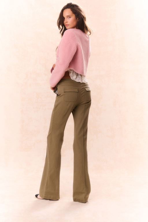 Olive Women LoveShackFancy Costella Tailored Pants | UZR-617594