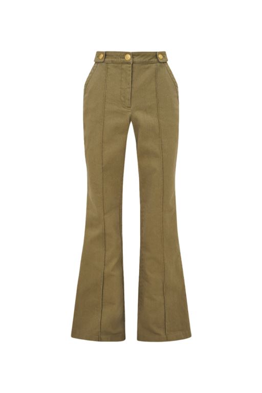 Olive Women LoveShackFancy Costella Tailored Pants | UZR-617594