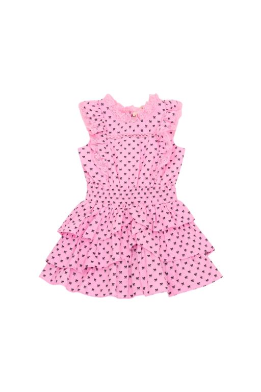 Pink Kids' LoveShackFancy Decker Cotton Bow Dress | ZFI-504862