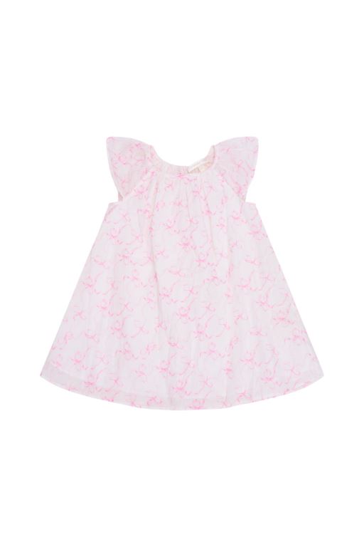 Pink Kids' LoveShackFancy Lou Bow Print Mini Dress | UAP-826495