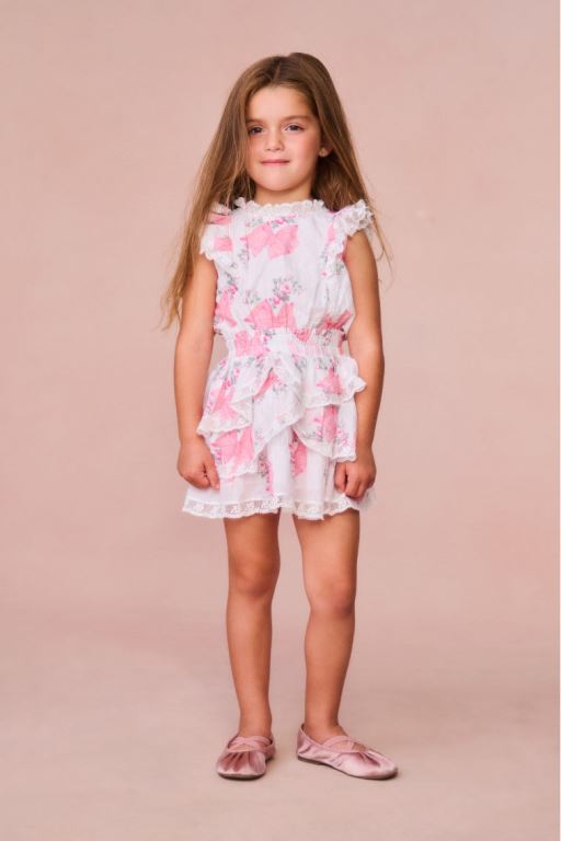 Pink Mint Kids\' LoveShackFancy Janelly Rosa Beaux Dress | BFT-295301