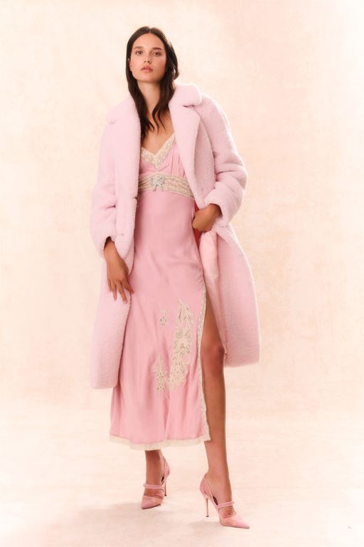 Pink Women LoveShackFancy Baileene Faux Shearling Coats | LJY-675918