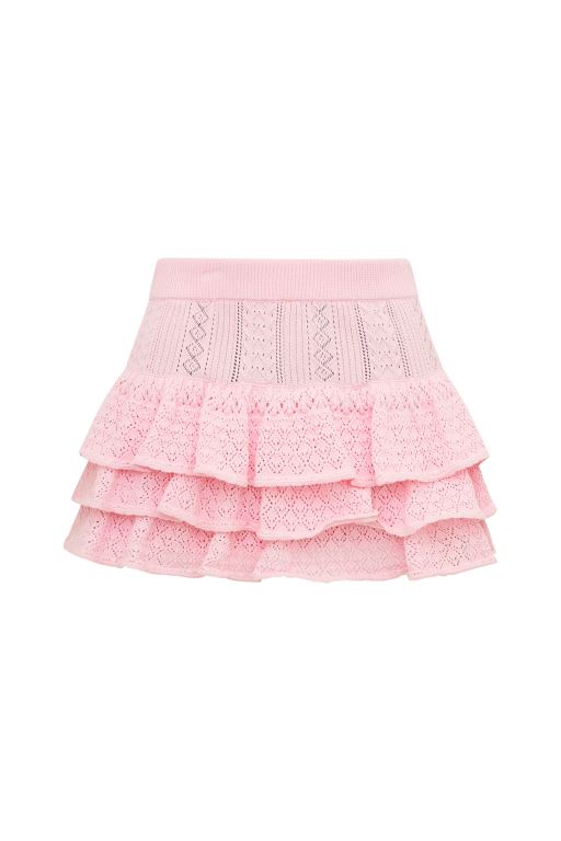 Pink Women LoveShackFancy Baudin Bow Pointelle Mini Skirts | YVJ-309587