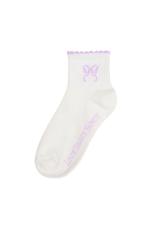 Pink Women LoveShackFancy Doyenne Cotton Bow Ankle Socks active | DPM-259073