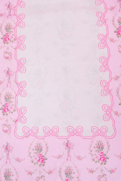 Pink Women LoveShackFancy Embroidered Bow Table Runner Tabletop | CFD-084691