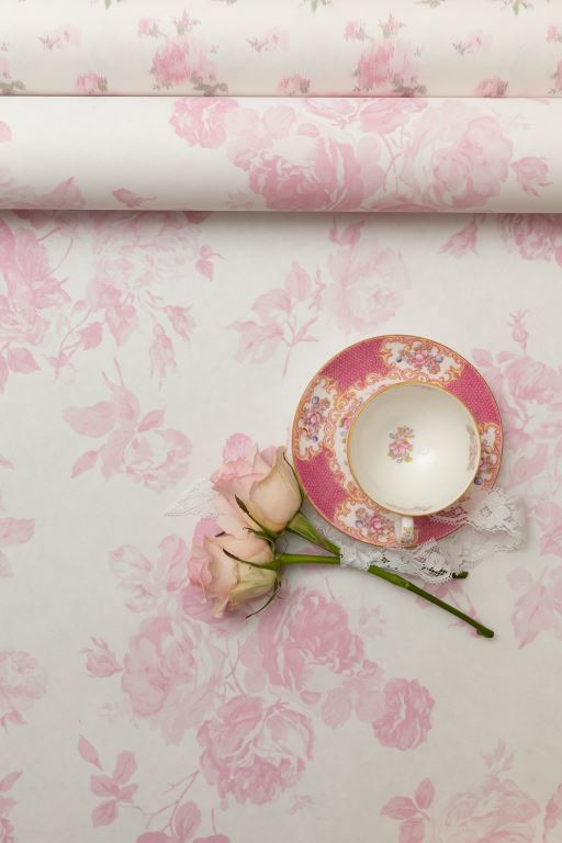 Pink Women LoveShackFancy Everblooming Rosettes Standard Wallpaper Wallpaper | JHI-910758