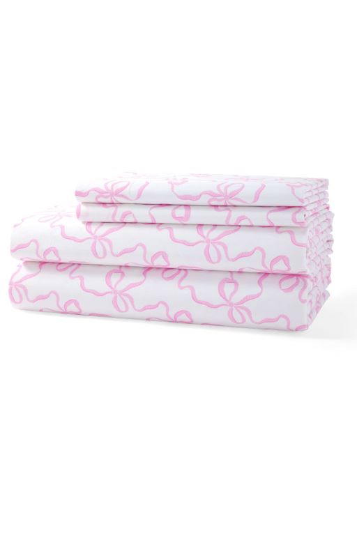 Pink Women LoveShackFancy King Cotton Sheet Set Bedding | WCS-968271