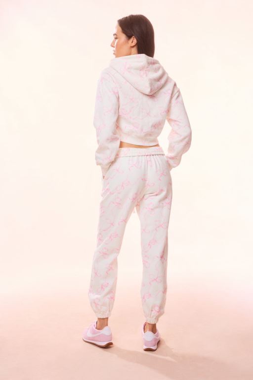 Pink Women LoveShackFancy Lillia Cotton Bow Sweatpants | APQ-192360