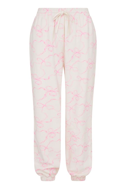 Pink Women LoveShackFancy Lillia Cotton Bow Sweatpants | APQ-192360