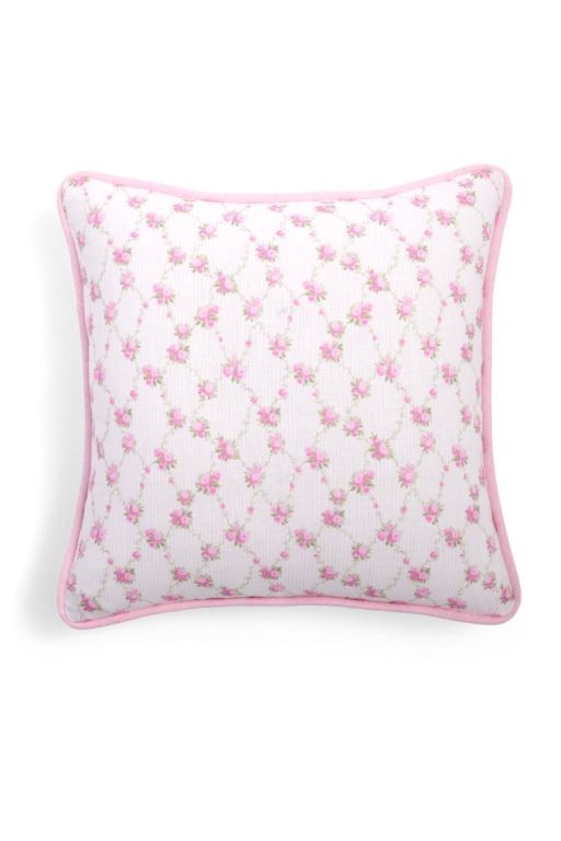 Pink Women LoveShackFancy Linen Throw Pillow Bedding | BDU-053946