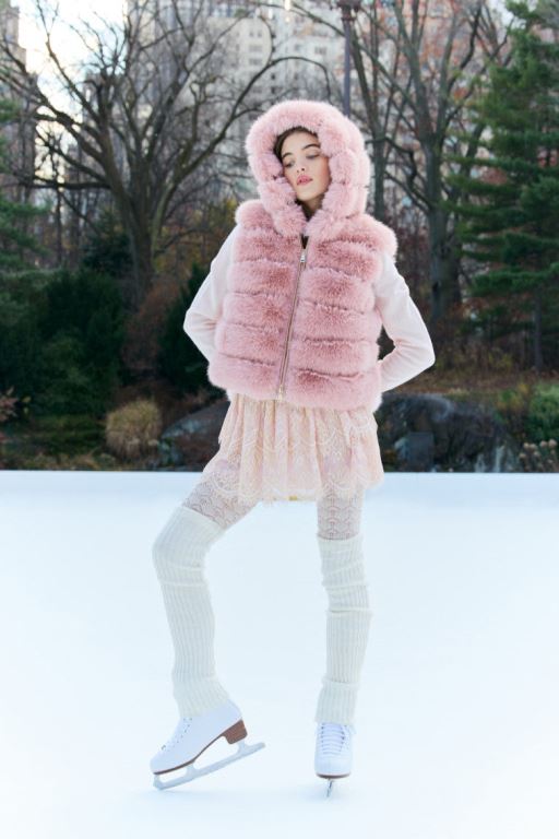 Pink Women LoveShackFancy Loveshackfancy X Max&Moi Faux Fur Fox Vest | NJR-408691