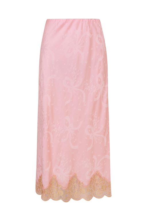 Pink Women LoveShackFancy Malina Silk-blend Jacquard Maxi Skirts | GAK-258916