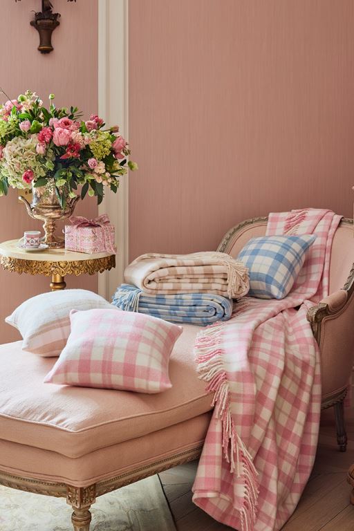 Pink Women LoveShackFancy Melodina Plaid Pillow Bedding | UOF-209465