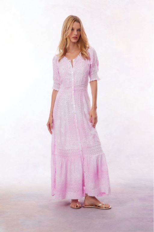 Pink Women LoveShackFancy Minka Maxi Dress | XVF-285319