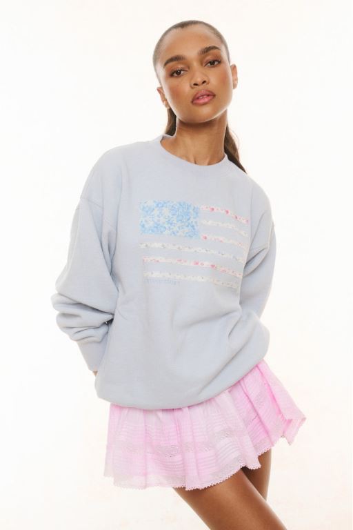 Pink Women LoveShackFancy Palo Americana Fleece Pullover | WBN-538926