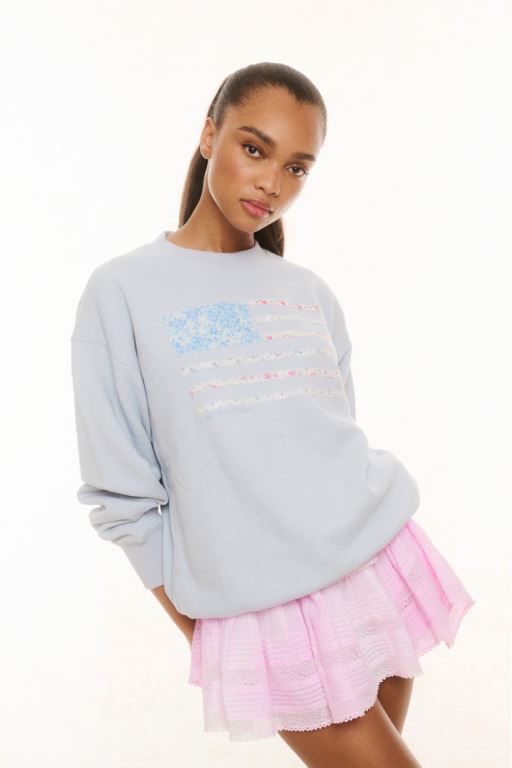 Pink Women LoveShackFancy Palo Americana Fleece Pullover | WBN-538926