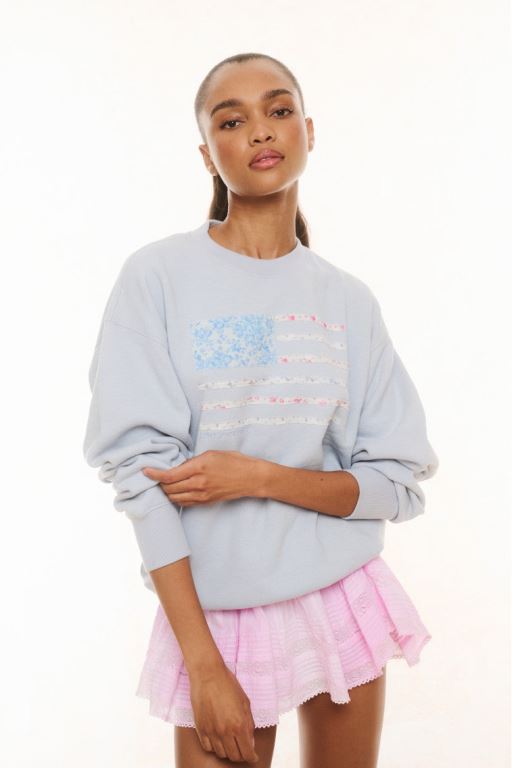 Pink Women LoveShackFancy Palo Americana Fleece Pullover | WBN-538926