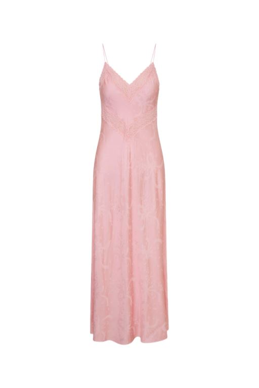 Pink Women LoveShackFancy Serita Bow Jacquard Maxi Dress | TUR-748356