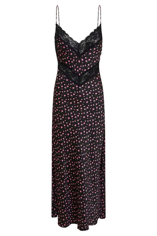 Pink Women LoveShackFancy Serita Silk Floral Maxi Dress | VBI-267893