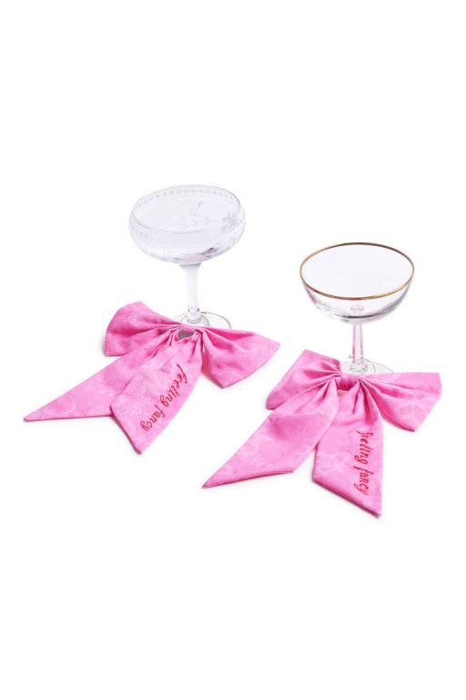 Pink Women LoveShackFancy Stemware Dressing Bows Set Of 2 Tabletop | ZYU-865240