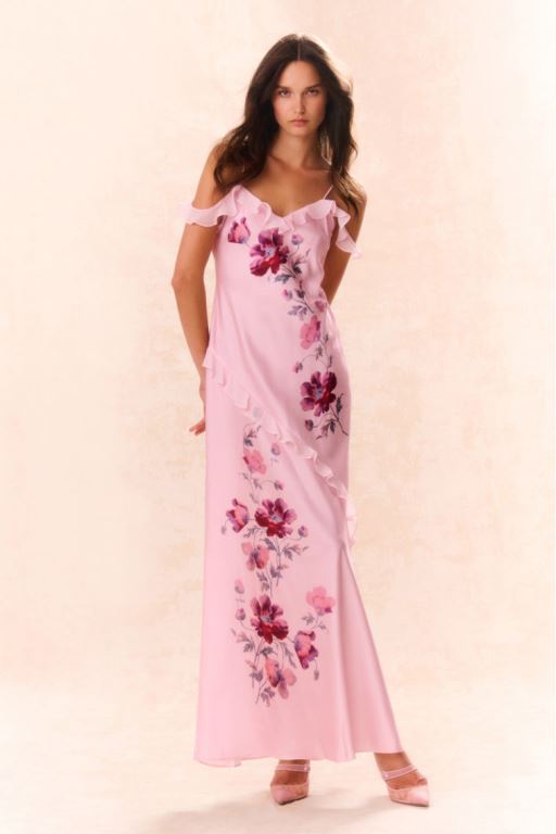 Purple Rose Women LoveShackFancy Parisa Silk Floral Maxi Dress | SNF-985102