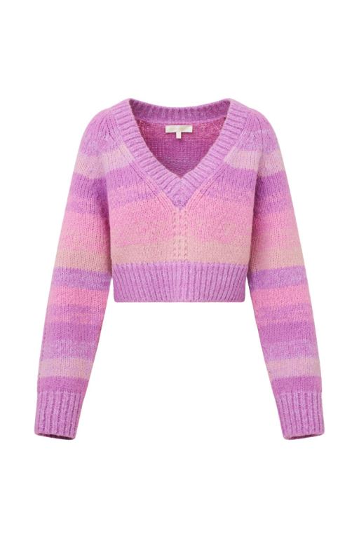 Purple Women LoveShackFancy Barbarelle Alpaca Striped Pullover | KUA-591834