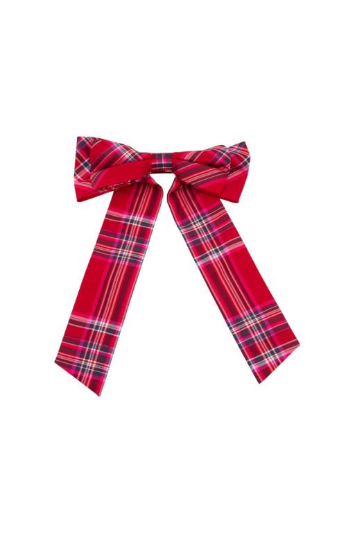 Red Kids' LoveShackFancy Lorna Tartan Barette Accessories | HMD-320156