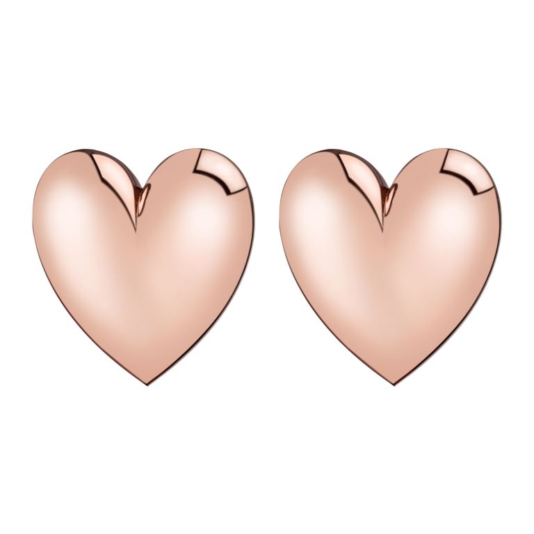 Rose Gold Women LoveShackFancy Jennifer Fisher X Loveshackfancy Puffy Heart Stud Earrings Jewelry | AYK-142596