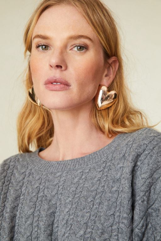 Rose Gold Women LoveShackFancy Jennifer Fisher X Loveshackfancy Puffy Heart Stud Earrings Jewelry | AYK-142596