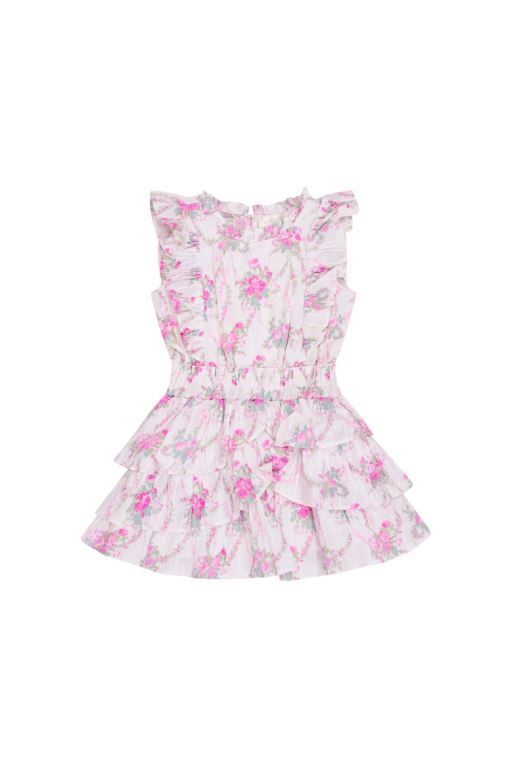 Rose Kids' LoveShackFancy Decker Floral Ruffle Mini Dress | AVI-015934