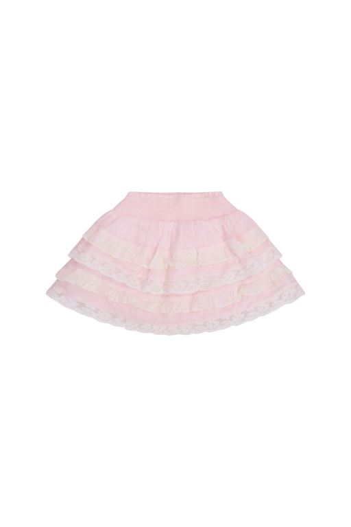 Rose Pink Kids' LoveShackFancy Billie Cotton Ruffle Skirt Skirts | ALC-708916