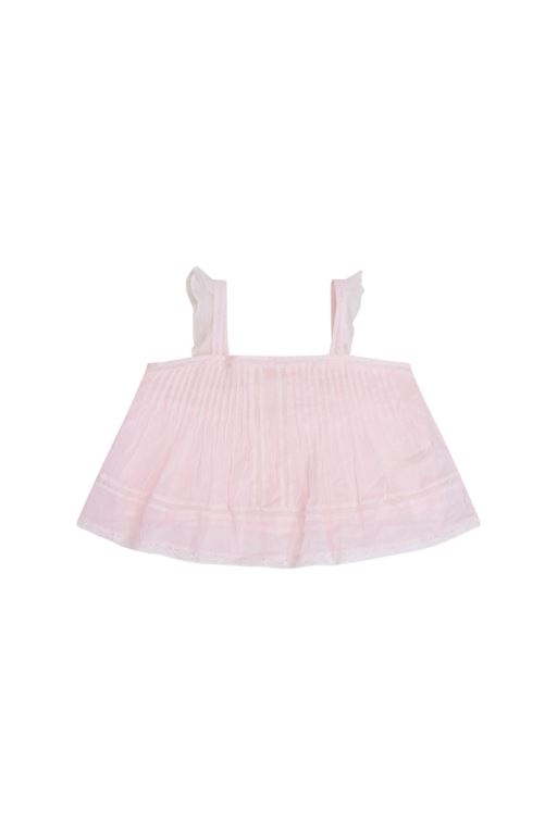 Rose Pink Kids' LoveShackFancy Vella Cotton Sleeveless Tops | ZJK-187265