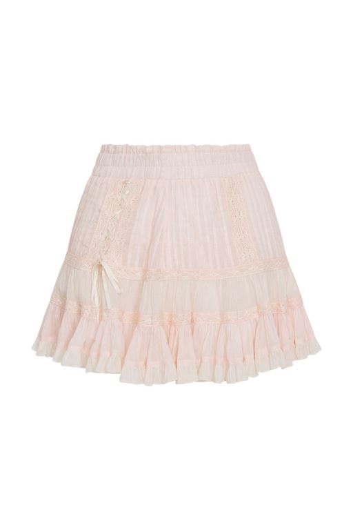 Rose Pink Women LoveShackFancy Trevina Cotton Mini Skirts | RBX-354820