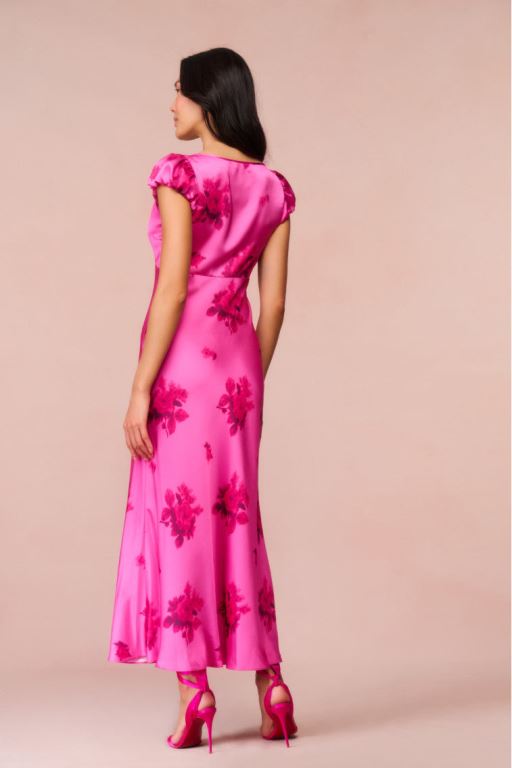 Rose Women LoveShackFancy Joelette Floral Satin Maxi Dress | CPB-821674