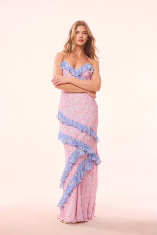 Rose Women LoveShackFancy Rialto Re-edition Floral Maxi Dress | YAZ-892670