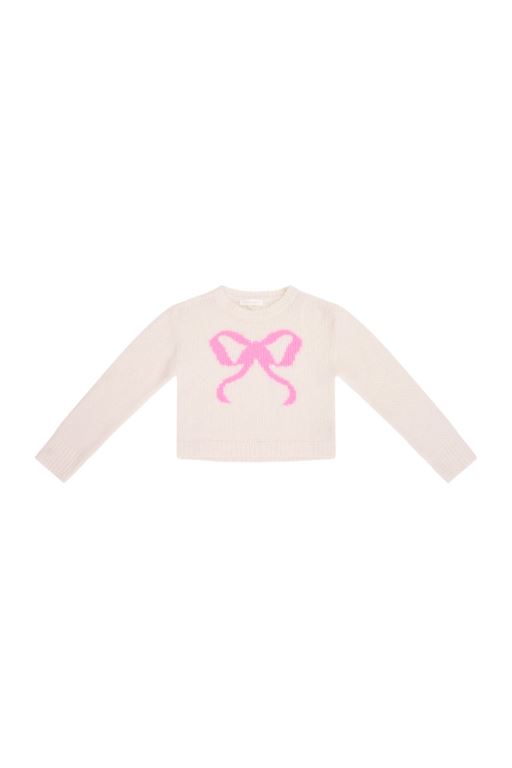 Snowflake Kiss Kids' LoveShackFancy Amya Wool Bow Pullover | FGA-754938