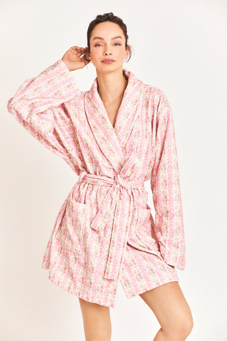 Strawberry Macaroon Women LoveShackFancy Indie Cotton Bath Robe Sleepwear | ORB-126409