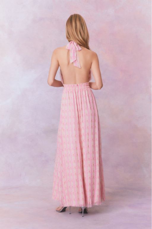 Strawberry Macaroon Women LoveShackFancy Love Fragrance Halter Maxi Dress | NBR-841260