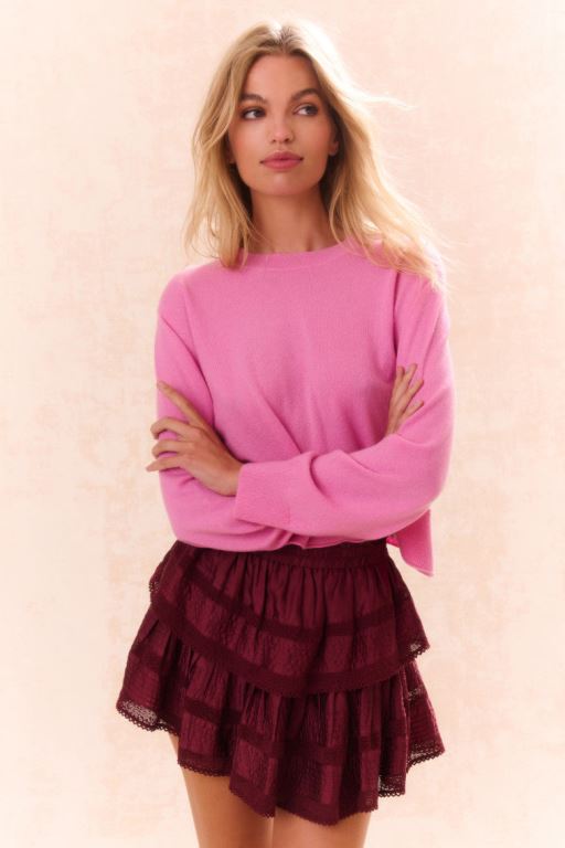 Strawberry Sherbet Women LoveShackFancy Reynelle Cashmere Pullover | JXY-829657