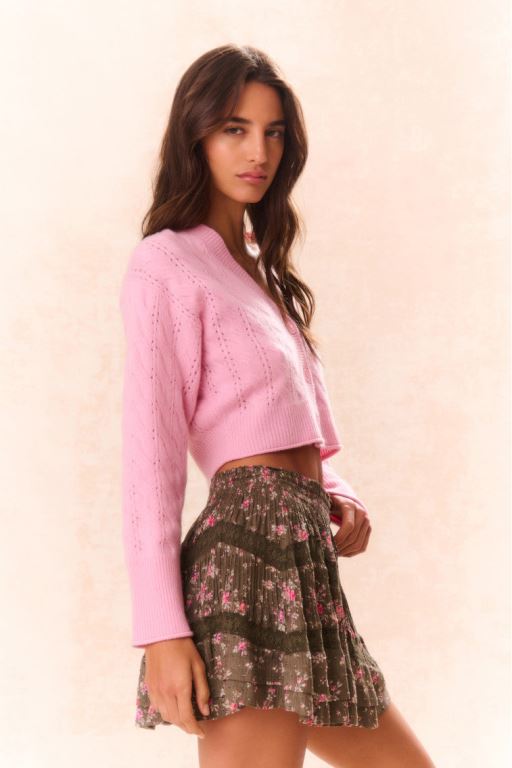 Sweet Peony Women LoveShackFancy Leota Cropped Wool Cardigan | FMN-914062