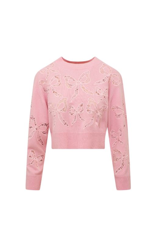 Sweet Peony Women LoveShackFancy Parson Bow Print Pullover | AMR-180396