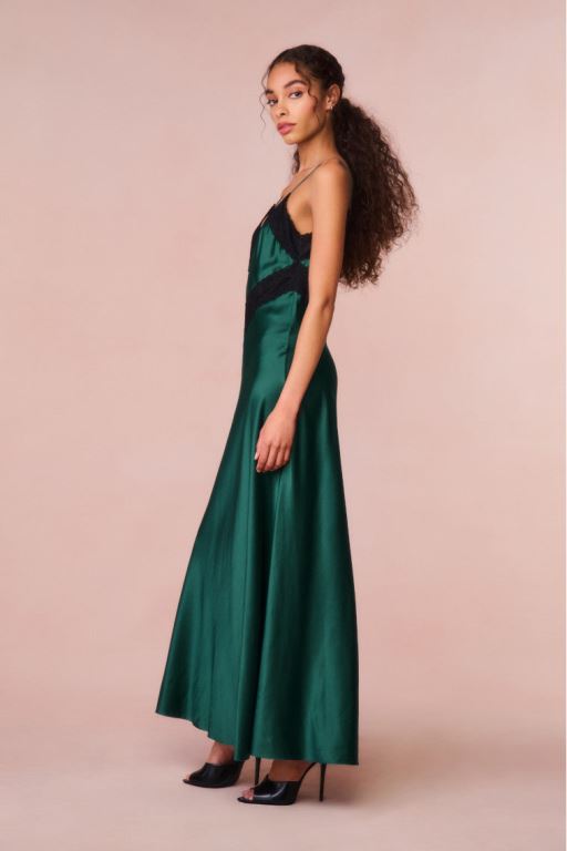 Turquoise Green Women LoveShackFancy Serita Lace-trimmed Maxi Dress | WSC-083492