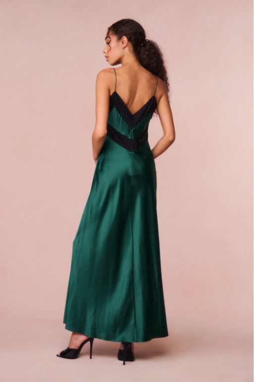 Turquoise Green Women LoveShackFancy Serita Lace-trimmed Maxi Dress | WSC-083492