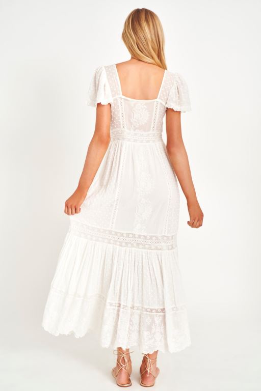 White Women LoveShackFancy Norma Maxi Dress | FRQ-465739