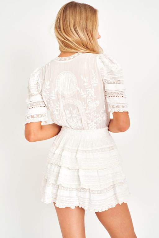 White Women LoveShackFancy Quincy Heritage Mini Dress | PDL-760134