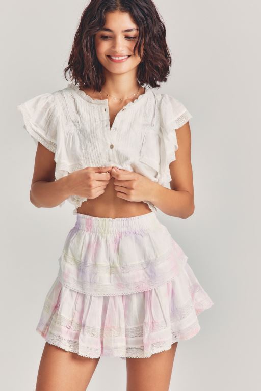 White Women LoveShackFancy Ruffle Mini Heritage Skirts | LRP-820546