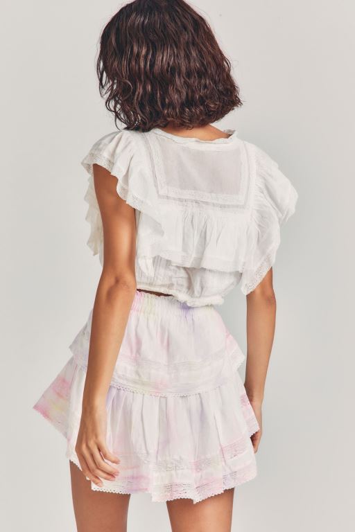 White Women LoveShackFancy Ruffle Mini Heritage Skirts | LRP-820546