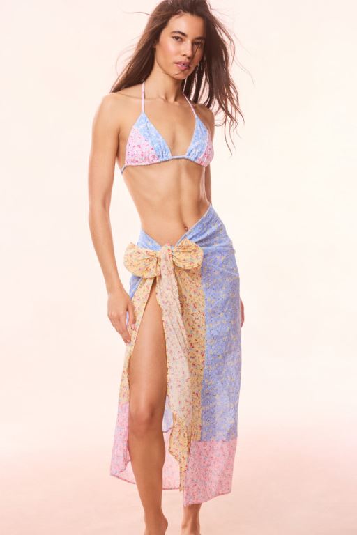 Windsor Petal Print Mix Women LoveShackFancy Emabella Re-edition Floral Cotton Pareo Swimwear | YNC-893017